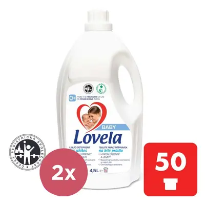 2x LOVELA Baby lessive liquide pour vêtements blancs 4,5 l (50 charges de lavage)