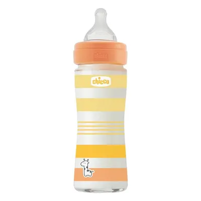 CHICCO Biberon bébé verre Bien-être silicone ml uni