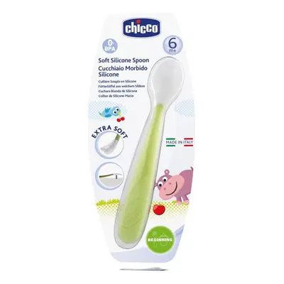 CHICCO Cuillère silicone Soft vert 6m+