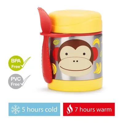 SKIP HOP Zoo Thermos pour aliments avec cuillère/fourchette Monkey ml, ans+