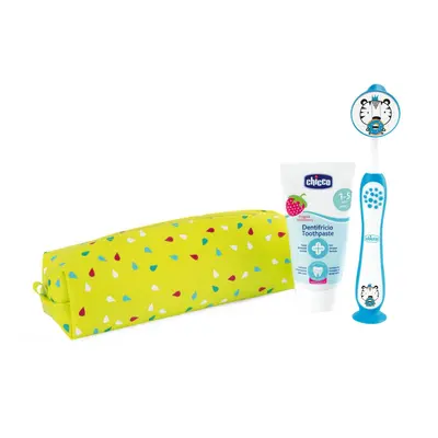 CHICCO Coffret brosse à dents et dentifrice dans un étui - Tigre, ans+