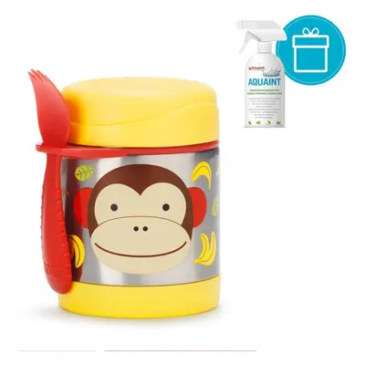 SKIP HOP Zoo Thermos pour aliments avec cuillère/fourchette Monkey ml, 3+ + AQUAINT ml