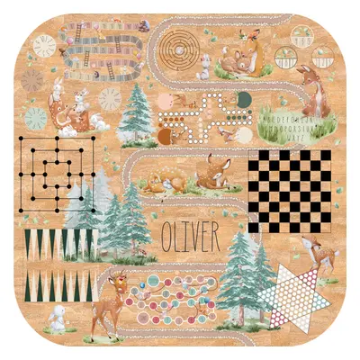 Tapis pour enfants en liège - Animaux de la forêt et jeux de société pour enfants