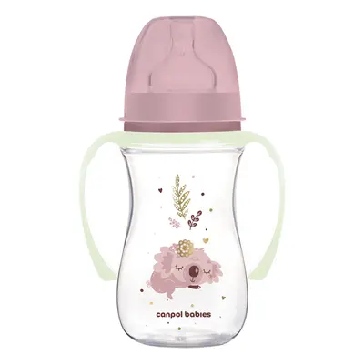 CANPOL BABIES Biberon anti-colique avec poignées lumineuses EasyStart Sleepy koala 240ml rose