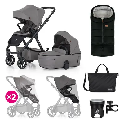 PETITE&MARS Poussette combinée ICON 2en1 Tourterelle Gris RWS