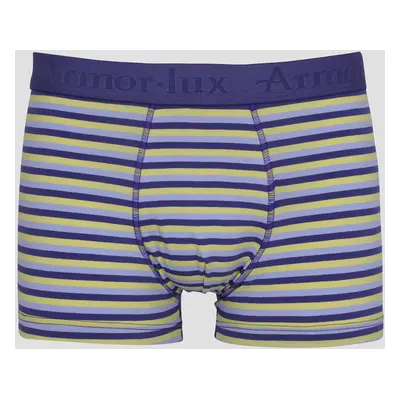 ARMOR-LUX Boxer rayé - coton issu de l'agriculture biologique Homme Banana/ Skipper/ Bleu lava 2