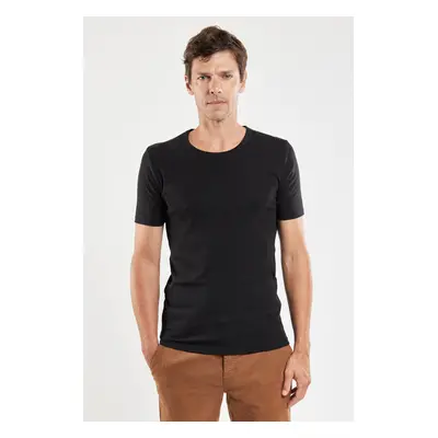 ARMOR-LUX T-shirt uni - coton issu de l?agriculture biologique et kapok Homme Noir Intense M