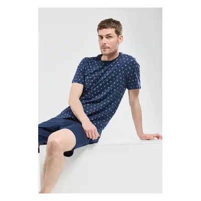 ARMOR-LUX Pyjama short motifs "triangles" - coton léger Homme Imprimé triangles Marine Deep M