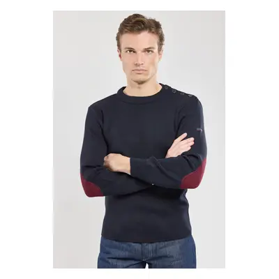 ARMOR-LUX Pull avec coudières - laine et acrylique Homme Rich navy/Cardinal 2XL