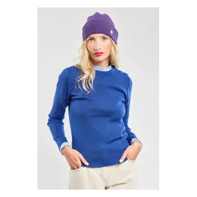 ARMOR-LUX Pull marin rayé "Briac" - laine mérinos Femme Sodalite 4XL - 50