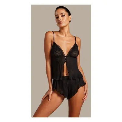 Hunkemöller Ensemble Cami Mousseline Plissé Noir