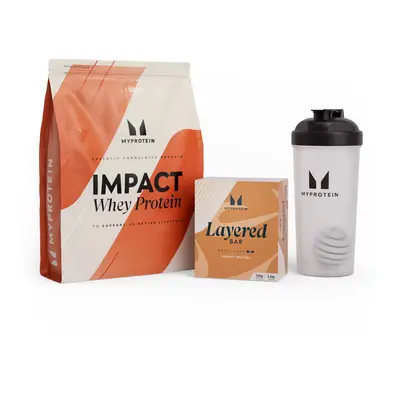 Coffret Impact Whey Protein + barre protéinée à 6 couches - Choc Peanut Pretzel - Cookies & Crea