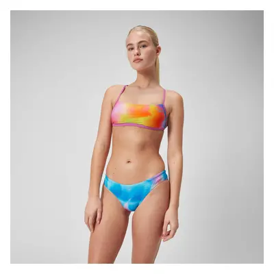 Bas de maillot de bain taille basse femme Allover Digital Rose kiki/Jus de citron/Bleu picton