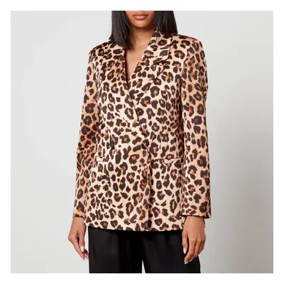 Cras Samycras Leopard-Print Satin Blazer - EU 34/UK 8