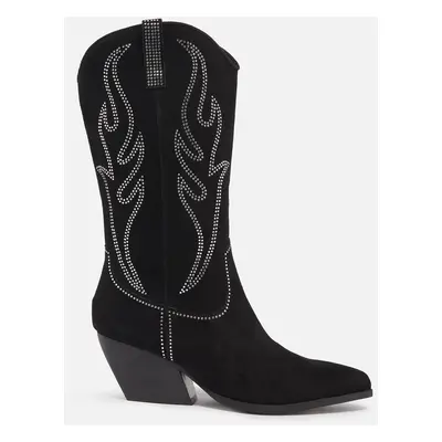 Steve Madden Women's Walkover Embellished Suede Western Boots