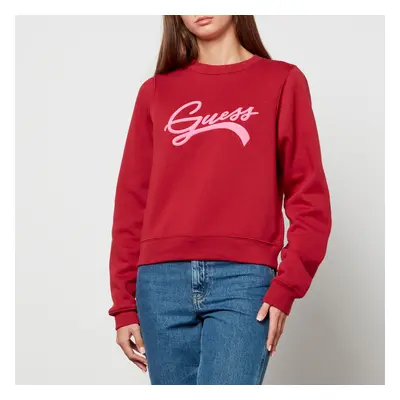 Guess Logo-Appliquéd Fleece-Back Cotton-Blend Jersey Sweatshirt