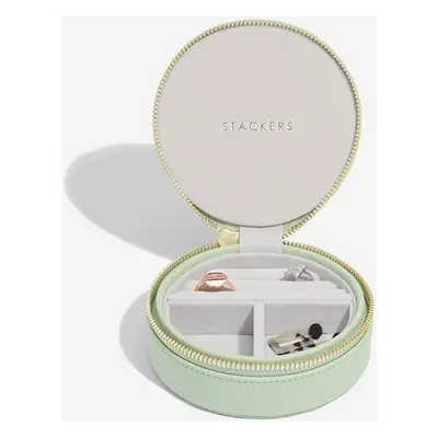 Stackers Round Travel Jewellery Case - Sage