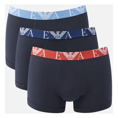 Emporio Armani Bodywear Eagle Three-Pack Cotton-Jersey Boxer Trunks