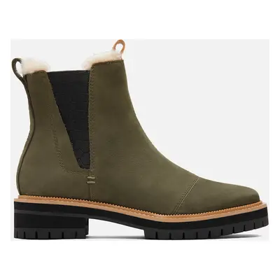 TOMS Women's Dakota Water Resistant Leather Chelsea Boots - Olive