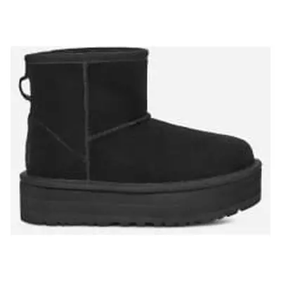 UGG Botte Classic Mini Platform pour Grand Enfant in Black, Taille 32.5, Daim