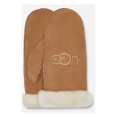 Gant à logo brodé en peau de mouton retournée UGG pour femme | UGG UE in Brown, Taille L/XL, She