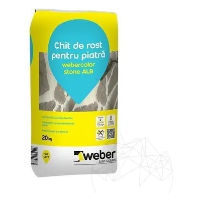 Weber Color Stone White, Kg, Coulis flexible pour pierres naturelles pour murs et sols à joints 