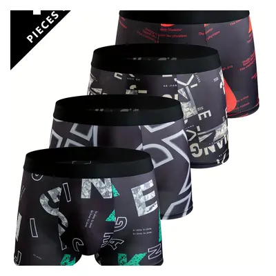 TEMU 4-Pack de boxers imprimés pour hommes, confortables, respirants et élastiques, sous-vêtemen