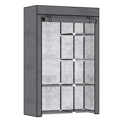 TEMU HOMCOM Armoire penderie multi-rangement - dim. 103L x 43l x 162, 5H cm - acier noir non tis