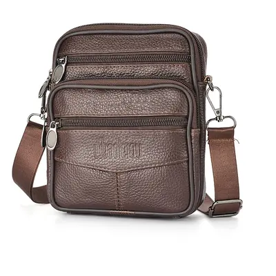 TEMU 1pc Sac À Bandoulière En Cuir Véritable Pour Homme, Sac À Bandoulière Multifonctionnel À La