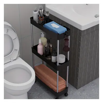 TEMU 1pc Étagère de rangement de salle de bain avec roulettes, chariot utilitaire roulant à 3/4 