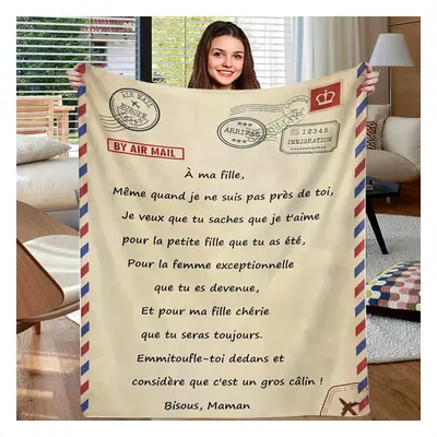 TEMU Meilleure Fille du Monde - Couverture en Flanelle Douce en Français, Parfaite pour le Canap