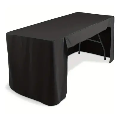 TEMU 1pc, Nappe de table, Nappe ajustée noire pour table rectangulaire, Nappe de table de salon 