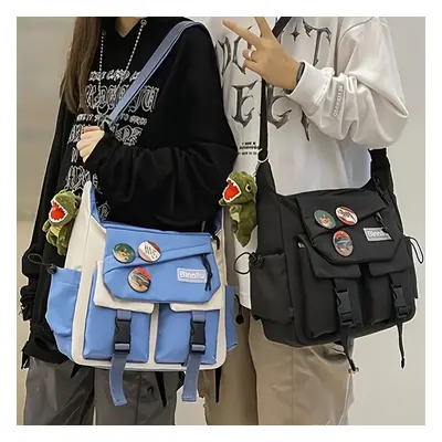 TEMU Sac Messager en Nylon Tendance - Sac à Épaule Décontracté d'Inspiration Japonaise avec Band