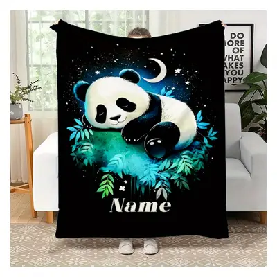 TEMU Couverture en Panda Personnalisée avec Nom - Douce, Chaude & Confortable pour Canapé, Lit, 