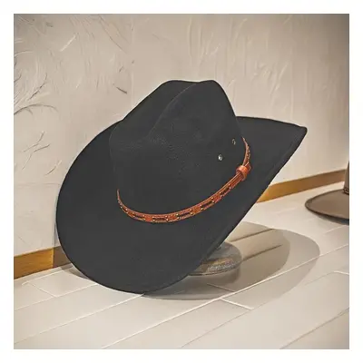 TEMU Chapeau de Cowboy Style Vintage OIERNFE avec Large Bord - Polyester , Respirant & Ajustable