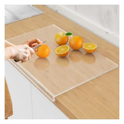 Planche de découpe en acrylique carrée PET pour cuisine - Protège-comptoir uni avec lèvre - Lave