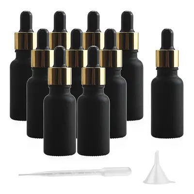 TEMU Lot de Mini Bouteilles Compte- en Verre Noir 15ml/20ml - Contenants d'Échantillons d'Huiles