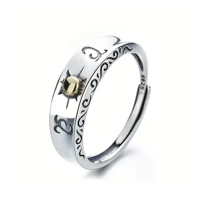 TEMU 1pc Bague Ouverte En Argent Rétro Adapté Aux Hommes Et Aux Aux Tenues Quotidiennes Accessoi