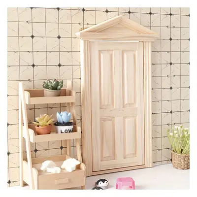 Porte en bois massif miniature pour maison de poupée, blanche, sans électricité requise