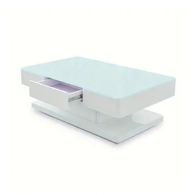 TEMU Table basse CLIPOP avec plateau en verre trempé de mm, tables basses à haute brillance, tab