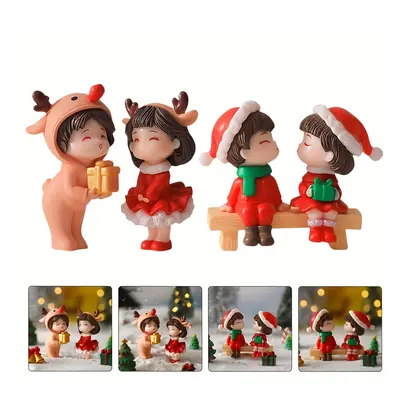 Ensemble de Mini Ornements de Noël Adorables - pour la Décoration de Bureau & Maison de Poupée, 