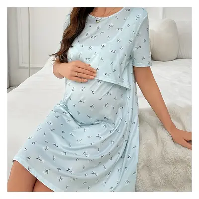 Robe de nuit décontractée et confortable à imprimé floral pour femmes enceintes