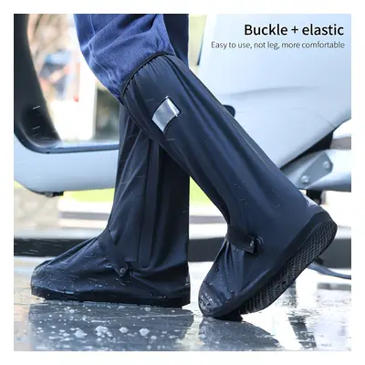 1 paire de bottes de pluie imperméables haut de gamme, couvre-chaussures d'extérieur en PVC anti