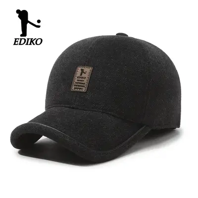 TEMU Casquette de Baseball d'Hiver pour Hommes EDIKO avec Rabats d'Oreilles - Doublure Épaisse e