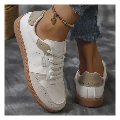 Baskets plates tendance pour femmes, chaussures d'extérieur décontractées à lacets, chaussures b