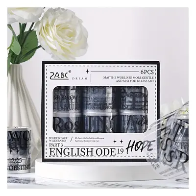 Lot de Washi avec l'Alphabet Anglais, Adhésif PET Étanche pour Scrapbooking DIY, Journaling & Lo