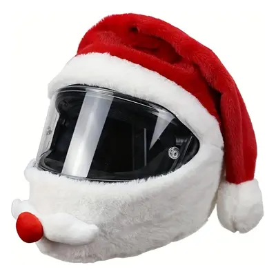 TEMU Housse de Casque de Moto Père Noël - Décoration de Chapeau de Noël , Convient à la Plupart 