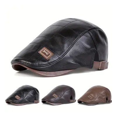 TEMU en Similicuir Ajustable pour Hommes - Casquette Tendance pour l'Extérieur en Automne & Hive