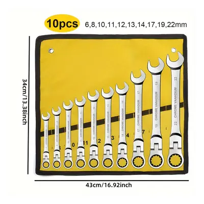 10/14pcs Jeu de à cliquet à tête double Clé à cliquet Outils de quincaillerie Vente en gros