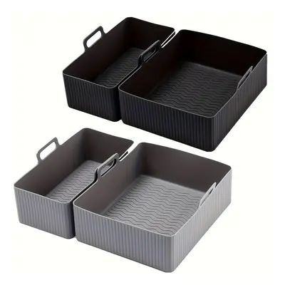 2pcs Doublures en Friteuse à Air - Grandes & Petites, Moules de Rectangulaires de Remplacement P